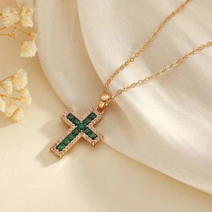 Devotion™ | Emerald Cross Necklace