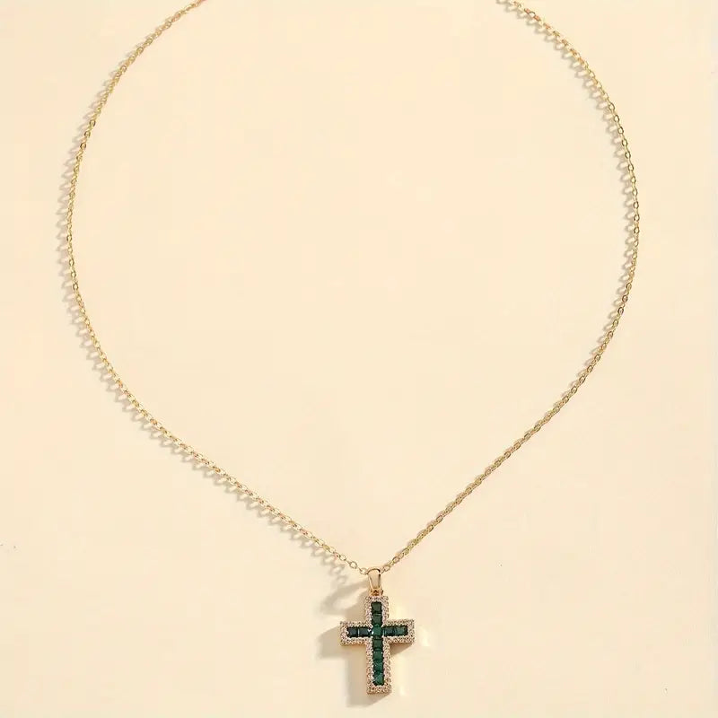 Devotion™ | Emerald Cross Necklace