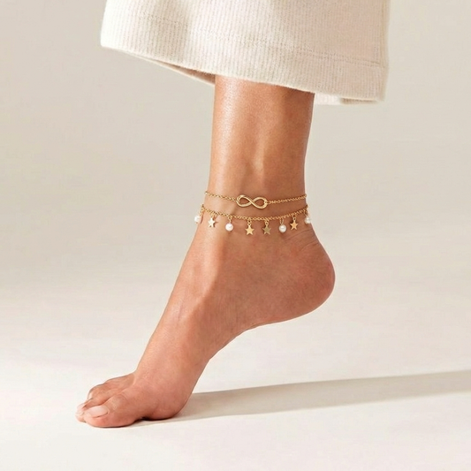 Celestine™ | Pearl Star Anklet